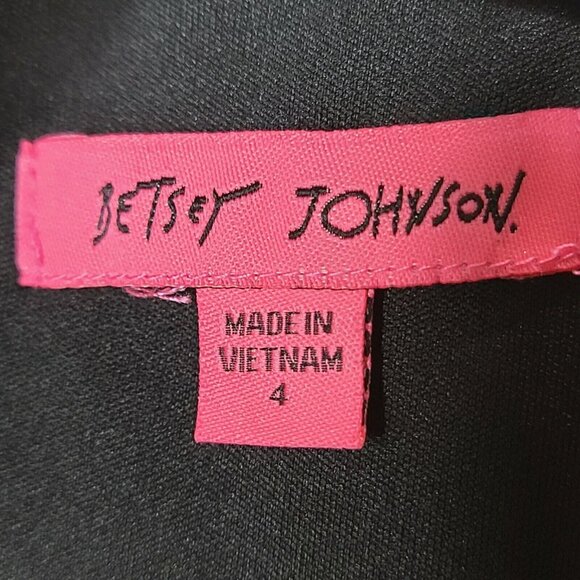 Betsey Johnson Dress Womens Size 4 Black Red Floral A-line Shift Flowy Summer - Picture 10 of 12